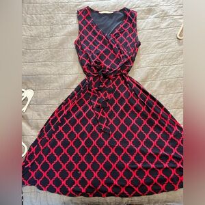 41 Hawthorn Faux Wrap Dress Navy/red sz small